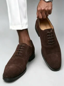 Chaussures Oxford pour hommes bout rond lacets décontractées