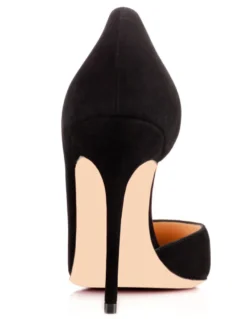 Chaussures à talons aigus noir en tissu mocassin de polyuréthane Synthétique