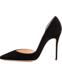 Chaussures à talons aigus noir en tissu mocassin de polyuréthane Synthétique