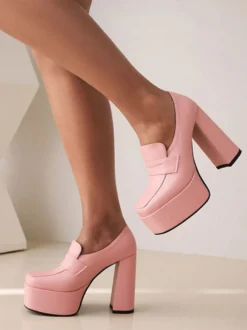 Chaussures à Talons avec Plateforme Femme avec Bout Carré
