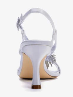 Chaussures à talons hauts pour invitée de mariage sandales de mariée à bout ouvert ornées de strass