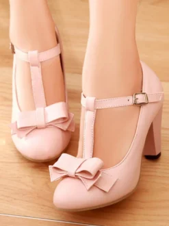 Chaussures Vintage à Bout Rond pour Femmes