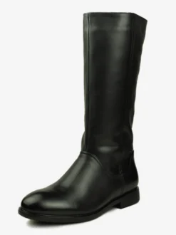 Chelsea Bottes Homme Bottines Simple En Cuir De Vachette Noir Bout Rond