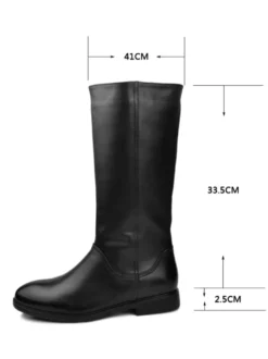 Chelsea Bottes Homme Bottines Simple En Cuir De Vachette Noir Bout Rond