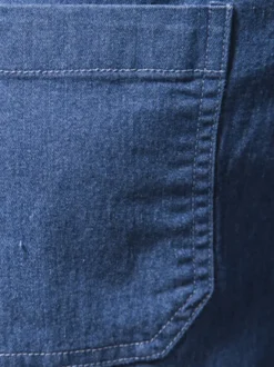 Chemise Décontractée Manches Longues Hommes Couleur Unie Coupe Cintrée En Denim