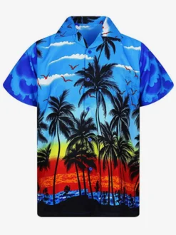 Chemise Décontractée Pour Homme Chic Imprimé Jaune Vacances