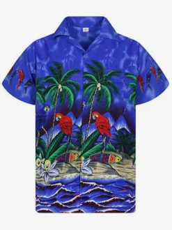 Chemise Décontractée Pour Homme Chic Imprimé Jaune Vacances