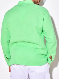 Chemise Décontractée Pour Homme Col Rabattu Chic Chemises Homme Blanches