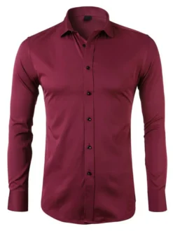 Chemise décontractée pour homme Col rabattu Chemises décontractées blanches amovibles pour hommes