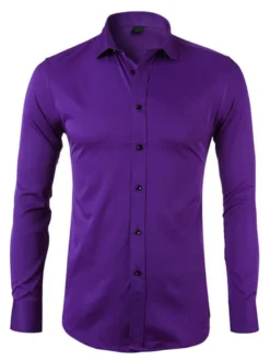 Chemise décontractée pour homme Col rabattu Chemises décontractées blanches amovibles pour hommes