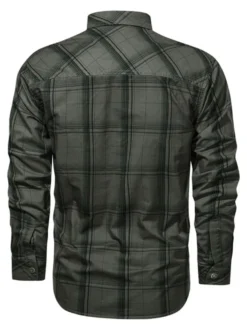 Chemise décontractée pour homme Col rabattu Chic Plaid Hunter Green Chemises pour hommes