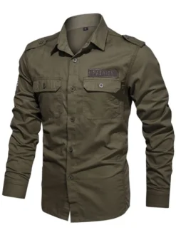Chemise décontractée pour hommes Col rabattu Chic Hunter Green Chemises pour hommes