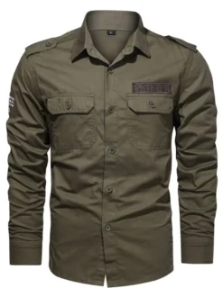 Chemise décontractée pour hommes Col rabattu Chic Hunter Green Chemises pour hommes