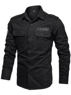 Chemise décontractée pour hommes Col rabattu Chic Hunter Green Chemises pour hommes