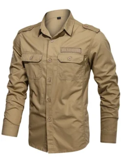 Chemise décontractée pour hommes Col rabattu Chic Hunter Green Chemises pour hommes