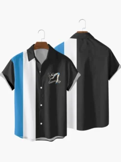 Chemise décontractée pour hommes col rabattu chemises pour hommes nues imprimées à revers décontractés
