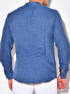 Chemise Décontractée Pour Hommes Col Rabattu Chemises Décontractées Pour Hommes Bleus