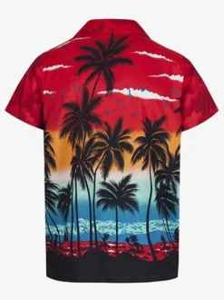 Chemise décontractée Vacances confortable imprimée bleue pour hommes