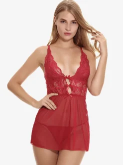Chemise de nuit en tulle bleu roi pour femme nœuds imprimé floral dos nu lingerie pyjama vêtements de nuit