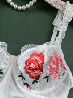 Chemise femme blanche plissée à imprimé floral lingerie mini robe