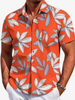 Chemise hawaïenne à manches courtes pour homme imprimée numériquement en 3D idéale pour les vacances à la plage
