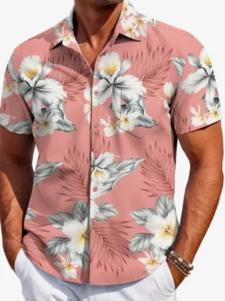 Chemise hawaïenne à manches courtes pour homme imprimée numériquement en 3D idéale pour les vacances à la plage