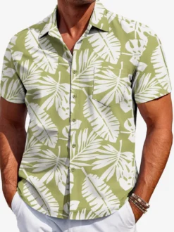 Chemise hawaïenne à manches courtes pour homme imprimée numériquement en 3D idéale pour les vacances à la plage