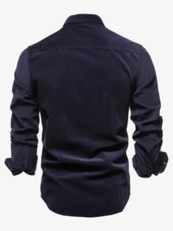 Chemise Homme En Coton Coupe Cintrée Décontractée À Manches Longues