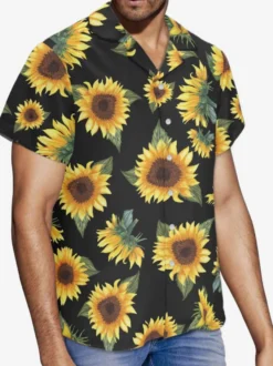 Chemise Hommes Funky Hawaïenne À Manches Courtes Poche Vacances Été Imprimé Plage Décontracté