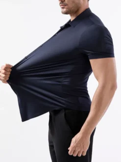 Chemise élastique anti-rides pour homme chemise à manches courtes pour homme