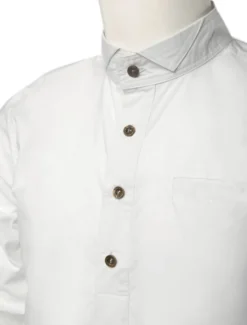 Chemise Opéra steampunk rétro en polyester blanc vintage Déguisements Halloween