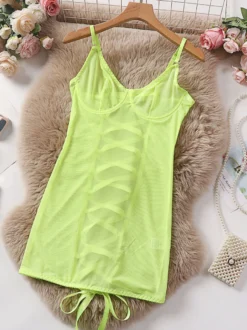 Chemise pour femme en polyester blanc découpé lingerie transparente