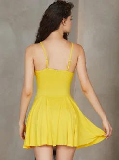 Chemises Babydolls Lingerie Sexy Jaune Vêtements de Nuit