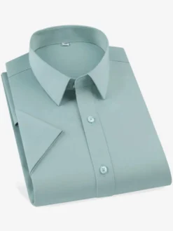 Chemises à manches longues pour hommes chemises décontractées en soie glacée infroissables