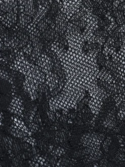 Chemisier corset en dentelle à épaules dénudées pour femme - Bustier noir transparent à manches longues en maille - Tenue de soirée printanière 2026
