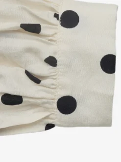 Chemisier à pois pour femme col montant manches longues boutonné coupe ample décontracté léger