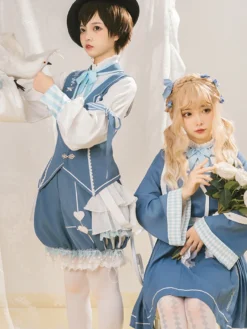 Chemisiers gothiques Lolita écrus blancs à manches longues et nœuds Lolita Top Lolita Chemise Lolita