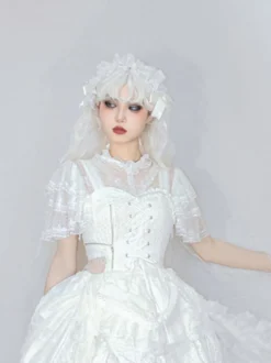 Chemisiers Gothiques Lolita Chemise Noire À Manches Courtes Volants En Dentelle Vintage