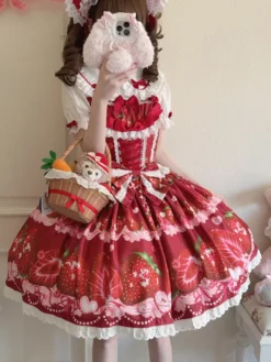 Chemisiers Lolita doux haut Lolita rose à manches courtes volants nœuds chemise Lolita à blocs de couleurs