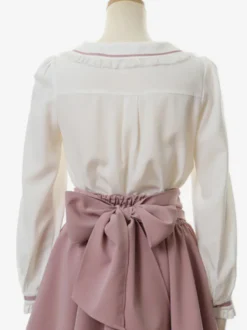 Chemisiers Lolita doux nœuds haut Lolita en dentelle chemisier à manches longues chemise Lolita rose