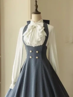 Chemisiers Lolita doux à volants et manches longues haut Lolita chemise Lolita écrue et blanche