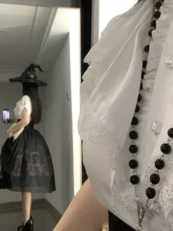 Chemisiers Lolita Style Rococo Haut Lolita Chemisier À Manches Courtes À Volants Chemise Lolita Blanche