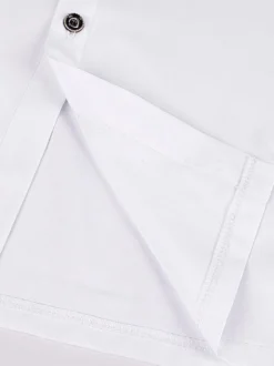 Chemisier vintage blanc rétro victorien steampunk à col montant et double boutonnage