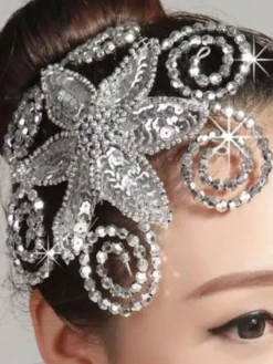 Cheveux Argent strass Ballet 2026 Accessoires pour femmes Déguisements Halloween