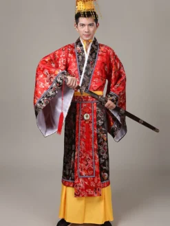 Chinois Costume Or En Rayonne De Toussaint En Brocart Robe Ensemble Déguisements Halloween