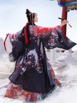 Chinois Style Op Robe 3 pièces Eric Blanc Manches longues Polyester robe tenue