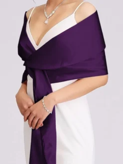 Châles argentés en satin pour mariage