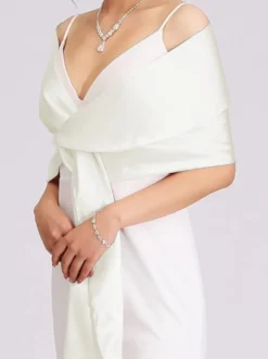 Châles argentés en satin pour mariage