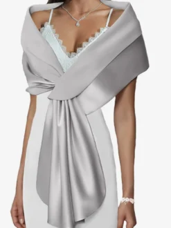 Châles argentés en satin pour mariage