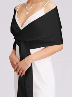 Châles argentés en satin pour mariage